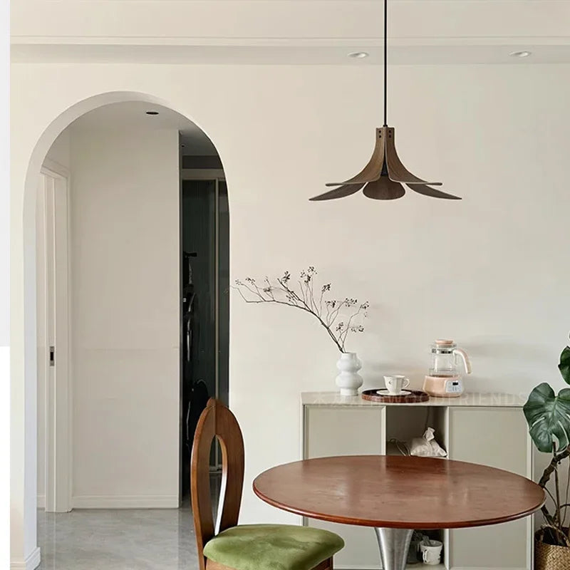 Afralia™ Nordic Wood Chandelier: LED Pendant Lamp for Home, Restaurant, and Bar