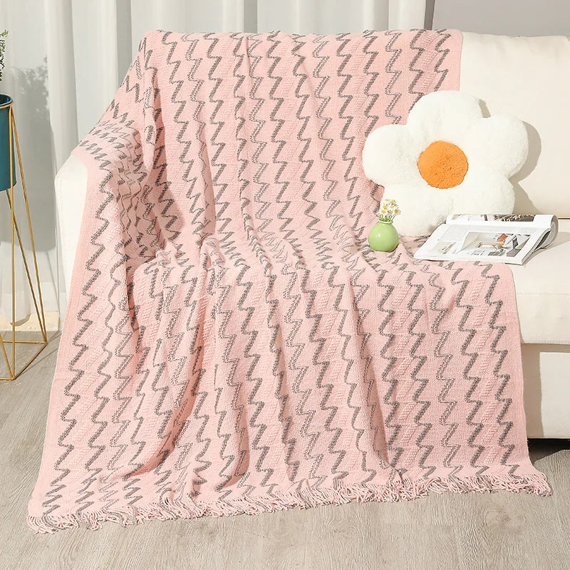 Afralia™ Wave Knit Blanket - Multi-Purpose Travel & Nap Shawl