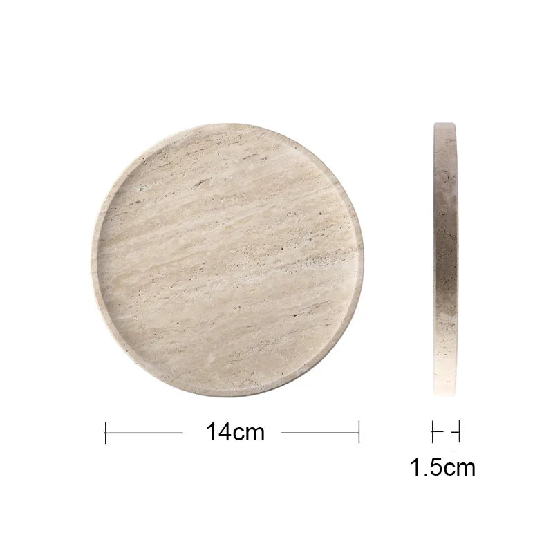 Afralia™ Travertine Vanity Tray for Bathroom and Kitchen Décor