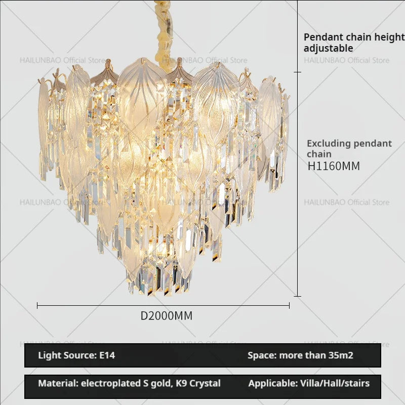 Afralia™ French Crystal Chandelier Cream Wind Lighting Elegant Luxury Lights
