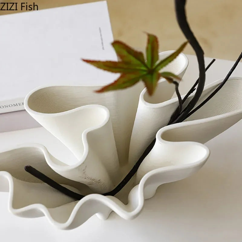 Afralia™ Ceramic Vase Hydroponics Flower Pot Desk Decoration Modern Crafts Room Aesthetic Decor