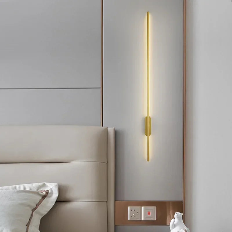 Afralia™ Black LED Wall Lights - Modern Straight Line for Bedroom, Living Room, Kitchen Décor