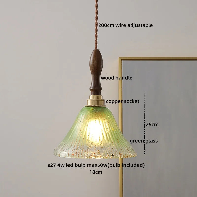 Afralia™ Ceramic Wood Pendant Light - Nordic Modern LED Hanging Lamp for Home Decor