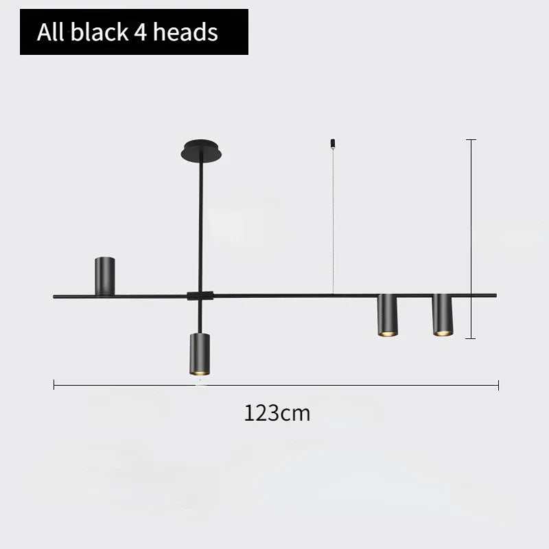 Scandinavian Style Kitchen Chandelier Black and Gold Afralia™ Designer Lamp