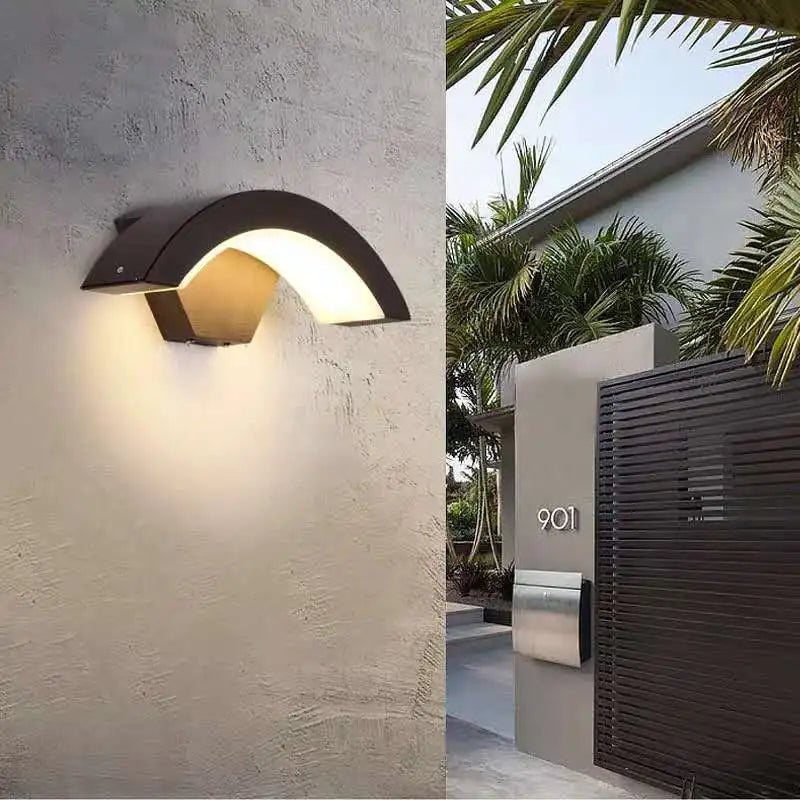 Afralia™ Modern Outdoor Waterproof LED Wall Light with Sensor