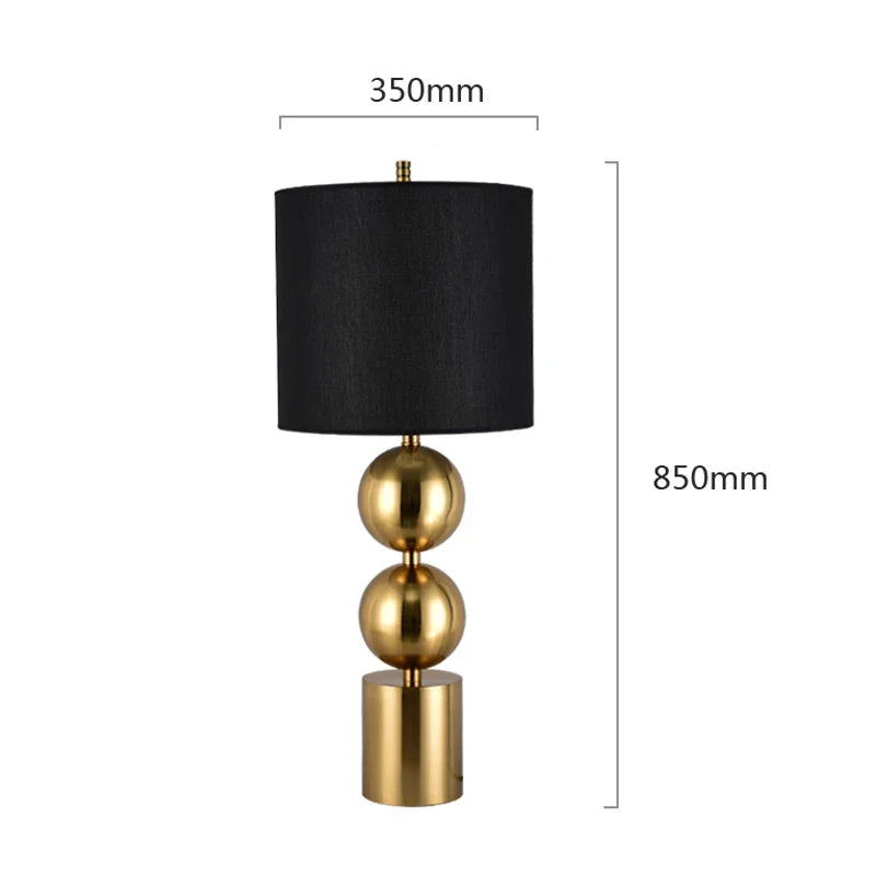 Afralia™ Luxury Golden Metal Table Lamp for Modern Bedroom and Villa Décor