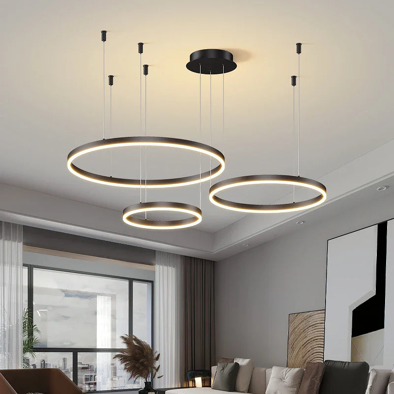 Afralia™ Modern Circular Ring LED Ceiling Chandelier for Home Indoor Lighting