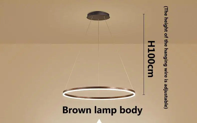 Afralia™ Modern Dimmable Black Gold Ring Pendant Lights for Dining Room Home Decor