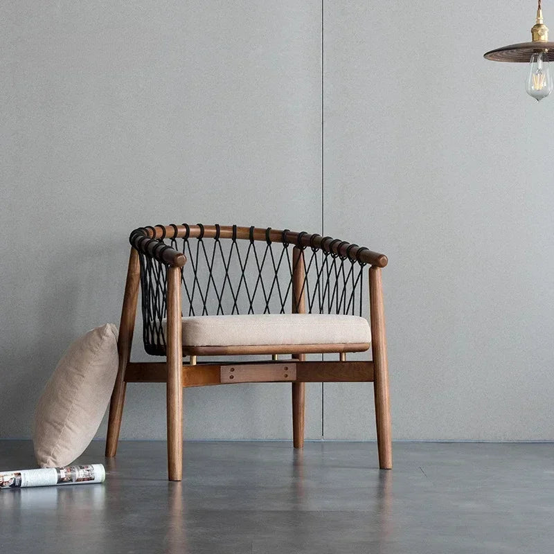 Afralia™ Nordic Leisure Chair: Modern Rope-Woven Sofa for Balcony & Bedroom