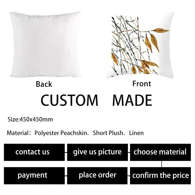 Afralia™ Autumn Maple Leaves Pillow Cases Short Plush Cushion Cover Sofa Pillowslip