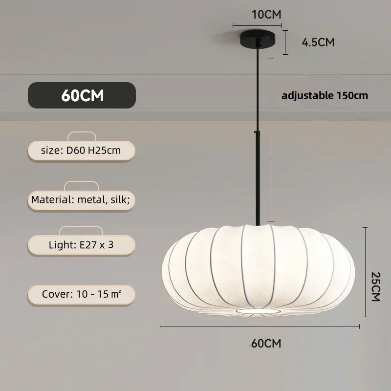 Afralia™ Silk Pendant Light | Elegant LED Chandelier for Dining Room and Bedroom