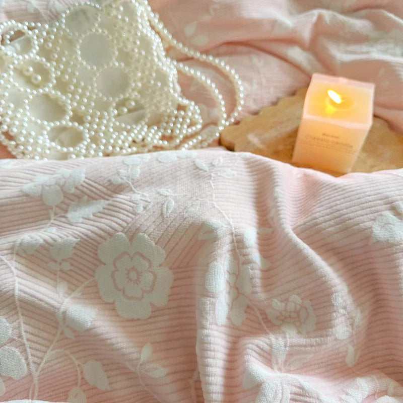 Afralia™ Lace Ruffles Velvet Princess Bedding Set: Duvet, Sheet, Pillowcases