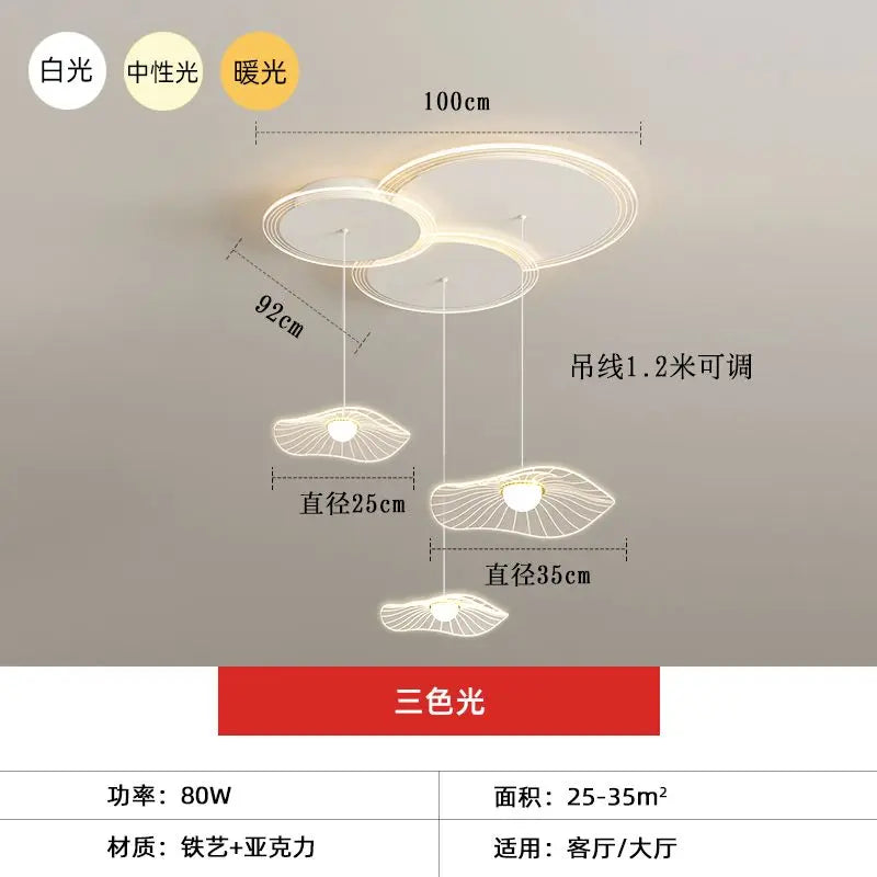 Afralia™ Lotus Leaf LED Pendant Light for Modern Minimalist Living Room, Bedroom, and Dining