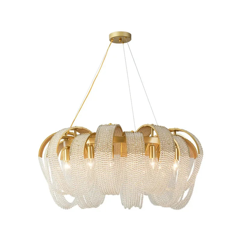 Afralia™ Tassel Crystal Chandelier: Luxe Lighting for Home, Restaurant, Hotel Decor