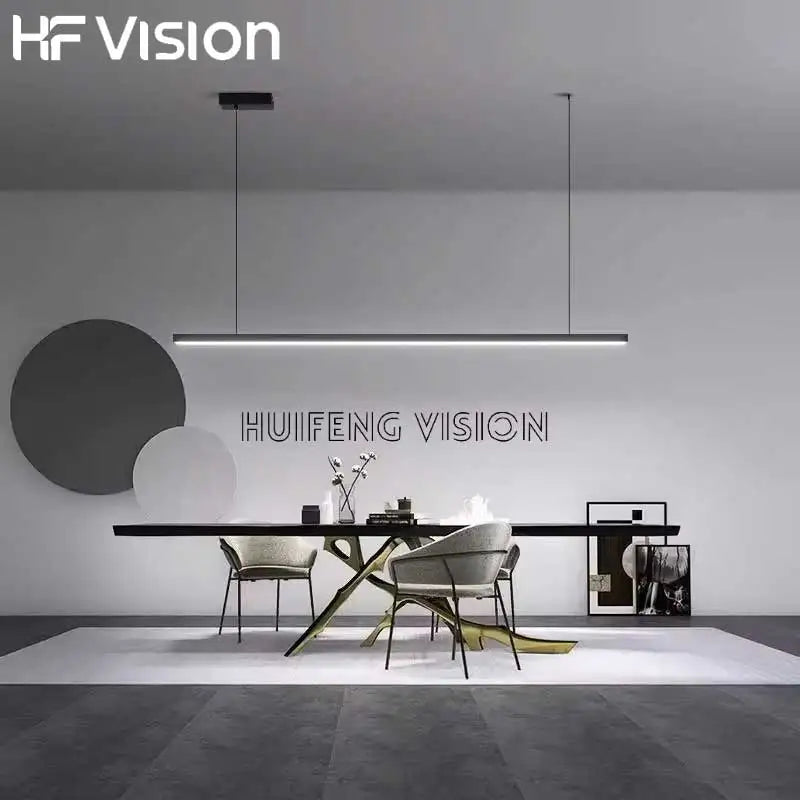 Afralia™ Linear Pendant Light: Modern LED Chandelier for Dining Table, Bar, Office