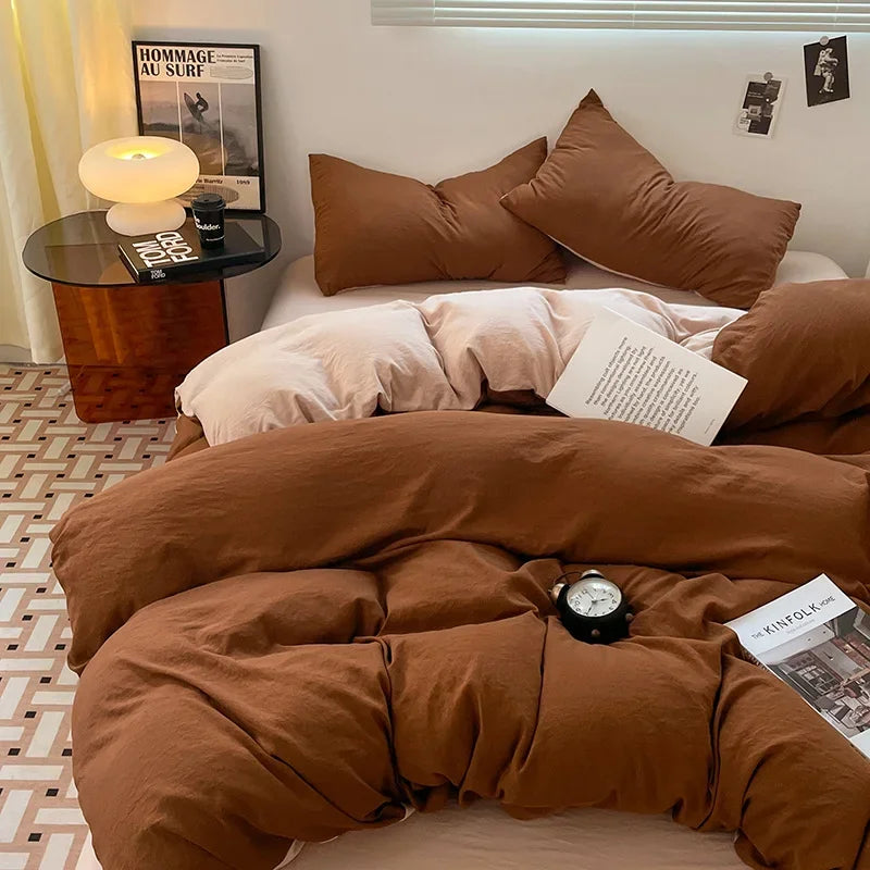 Afralia™ Cotton Bedding Set: Soft Duvet Sheets, Pillowcases, Comforter Set - All Seasons Comfort