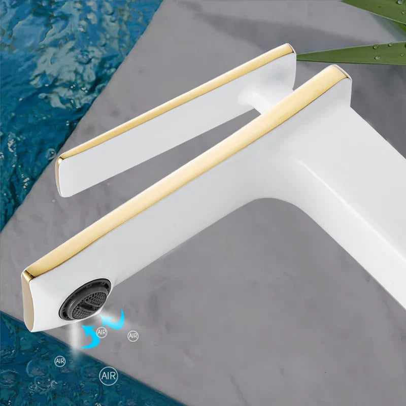 Afralia™ Brass Basin Faucet: Single Handle Mixer Taps, Deck Mounted Bathroom Sink Faucets