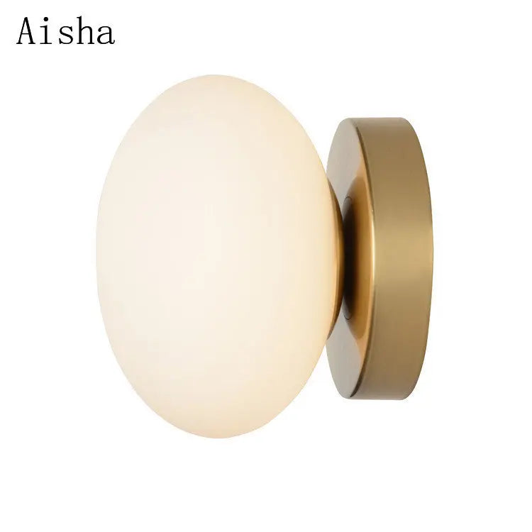 Afralia™ Golden Glass Ball Wall Lamp Sconces for Modern Home Decoration