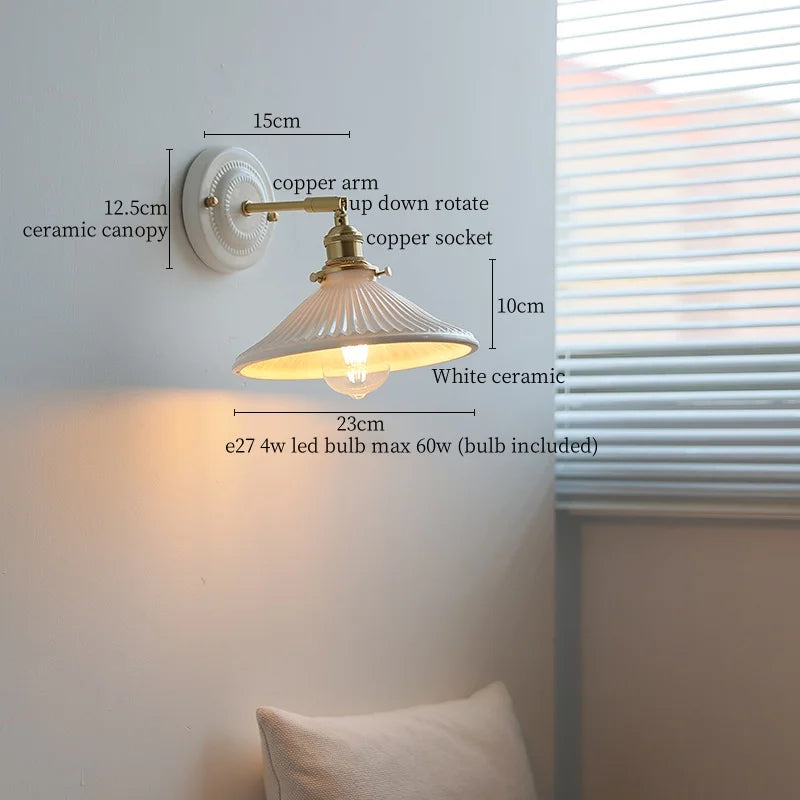 Afralia™ Ceramic LED Wall Lamp Bedroom Kitchen Bathroom Mirror Bedside Stair Light