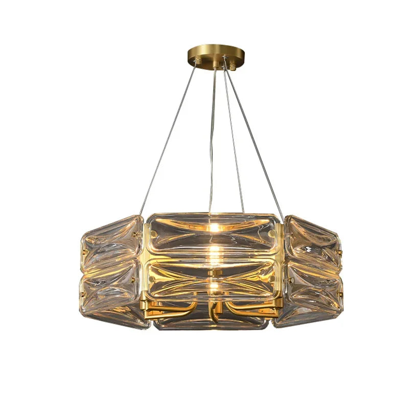 Afralia™ Gold Crystal LED Ceiling Chandelier for Dining Room and Home Decoration