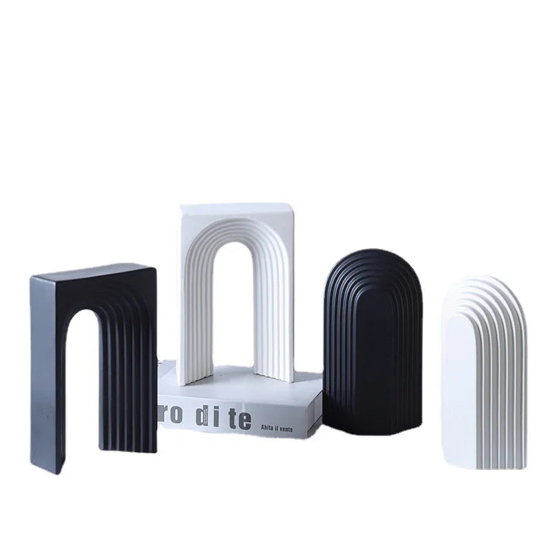 Afralia™ Geometric Ceramic Semicircular Arch Decor Figurines Home Decor Accessories