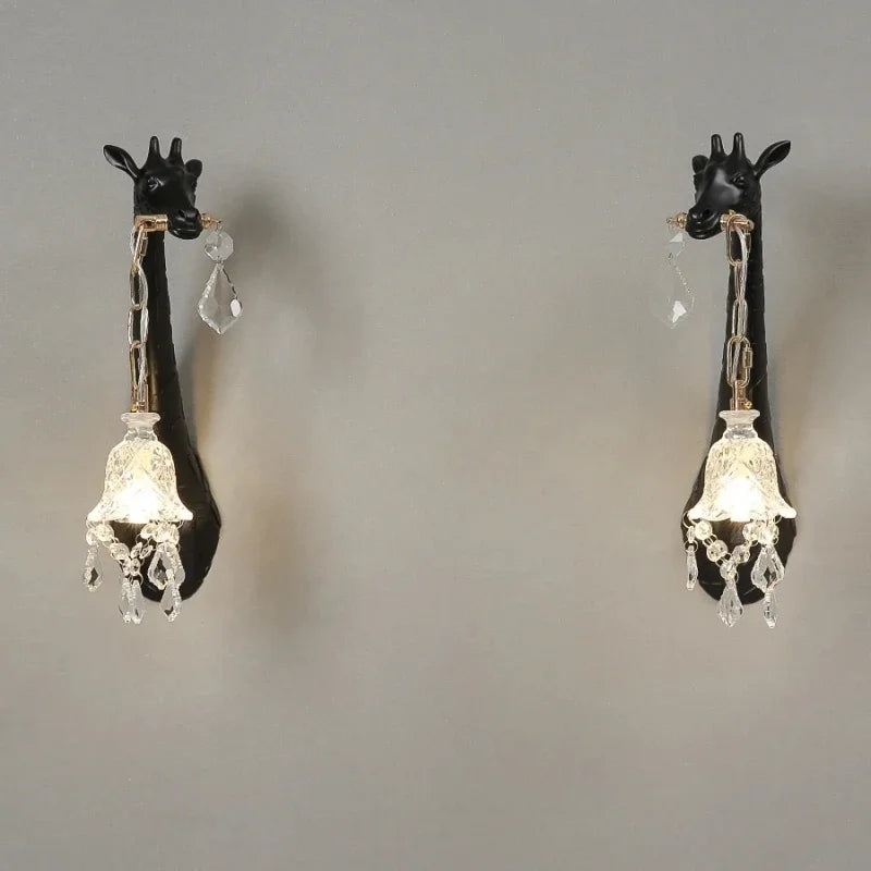 Afralia™ Giraffe Resin Wall Lamp Sconce Light for Bedside & Living Room Decor