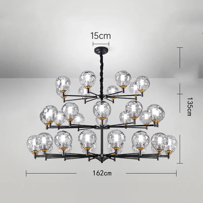 Afralia™ Nordic Glass Ball LED Chandelier for Ceiling Lighting in Living Room and Bedroom