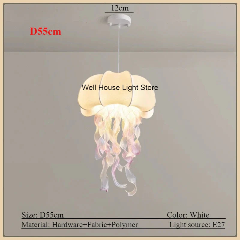 Afralia™ Jellyfish Silk Chandelier: Romantic Pendant Light for Living Room Bedroom Dining Room