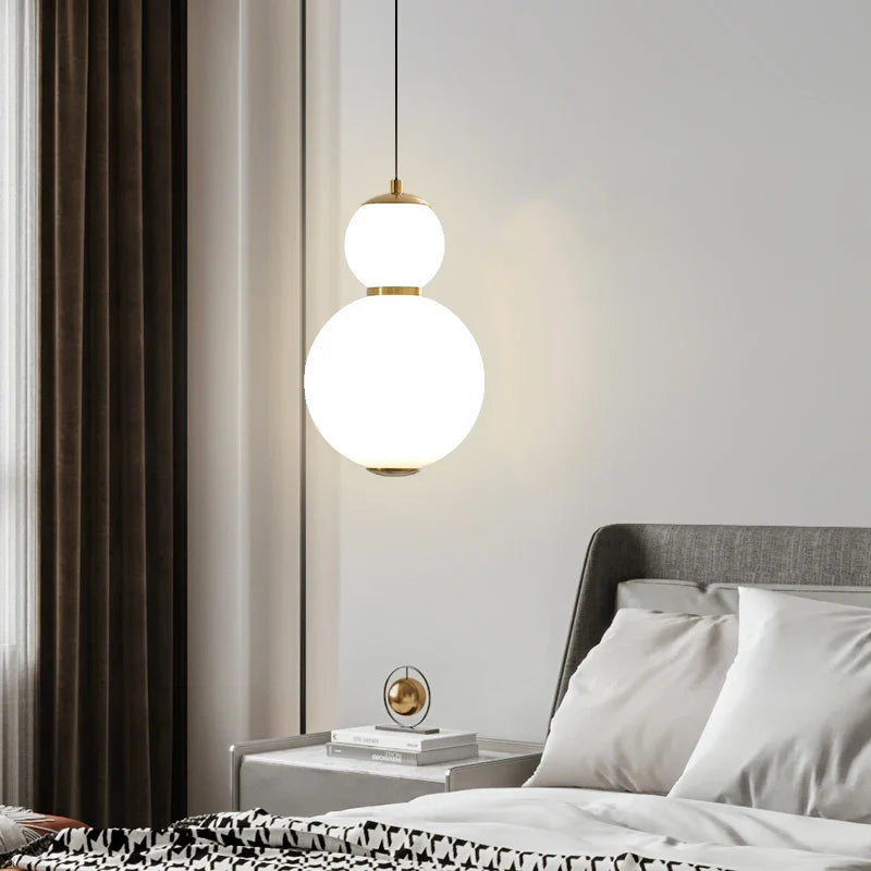 Afralia™ Nordic Glass Ball LED Hanging Lamp for Artistic Interior Lighting