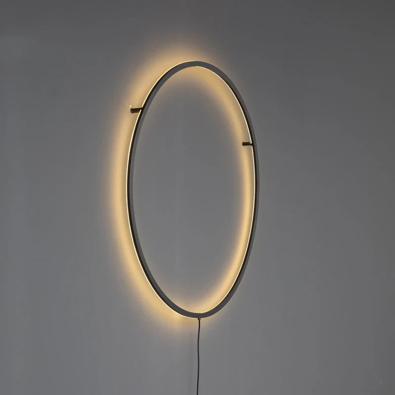 Afralia™ Copper Ring LED Wall Sconce Black Gold Modern Living Room Lighting