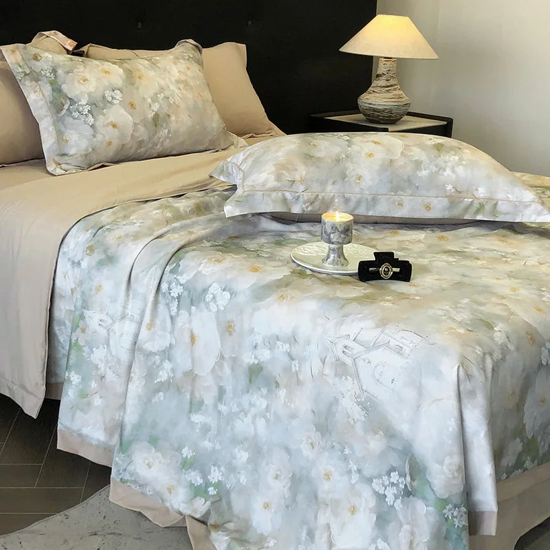 Afralia™ Summer Cool Quilt Set with Sheets Pillowcases - Ice Silk Chiffon Yarn Fabric