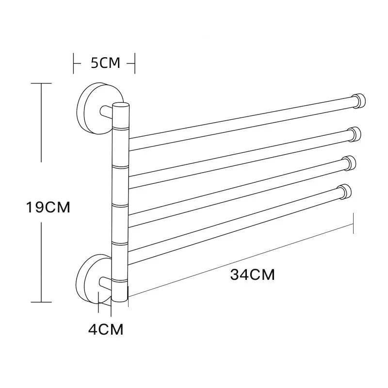 Afralia™ Swivel Towel Bar Rack: Black Stainless Steel Wall Mount Holder for Bathroom Storage