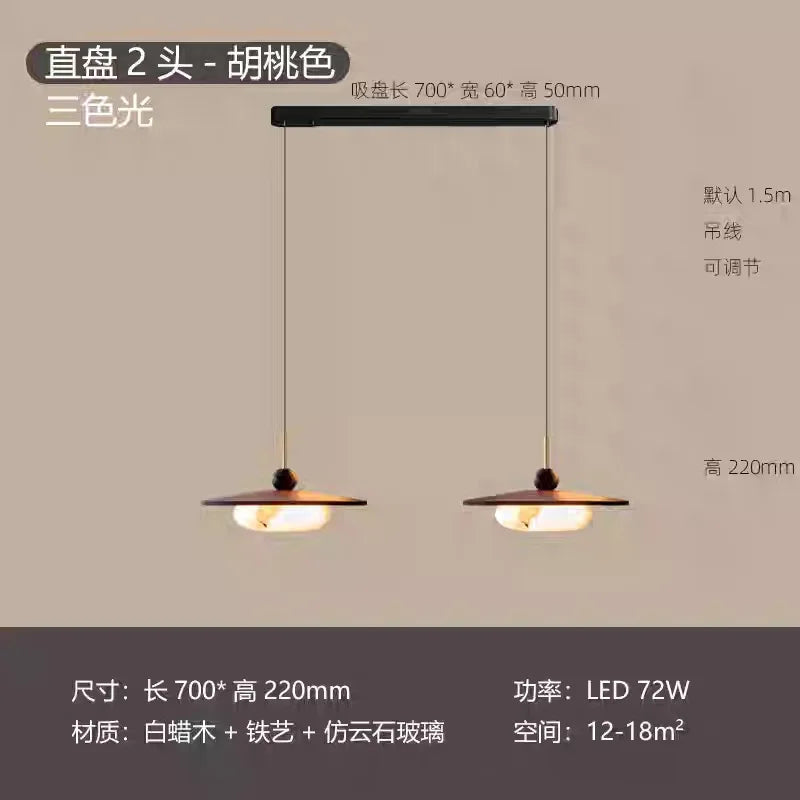 Afralia™ Zen Marble Glass Wood LED Pendant Lights for Home Decor