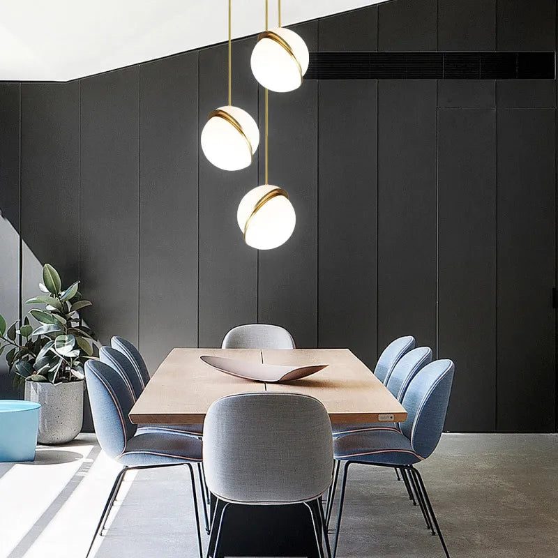 Afralia™ Gold Lustre LED Pendant Lights for Living/Dining Room, Bedroom & Shop