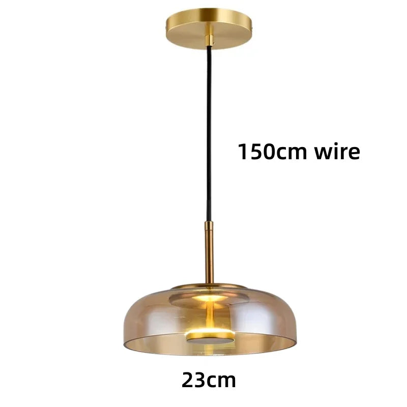 Afralia™ Glass LED Pendant Light for Dining Room Kitchen Decor - Minimalist Hanging Luminaries