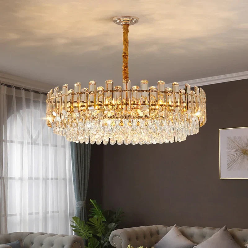 Afralia™ Crystal Pendant Chandelier: Elegant LED Lighting for Home Decor