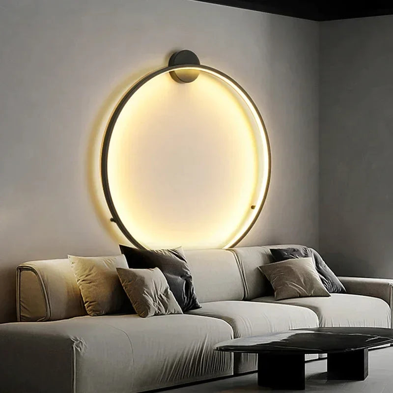 Afralia™ Circular Wall Lamp LED Lighting for Bedroom Living Room Atmosphere