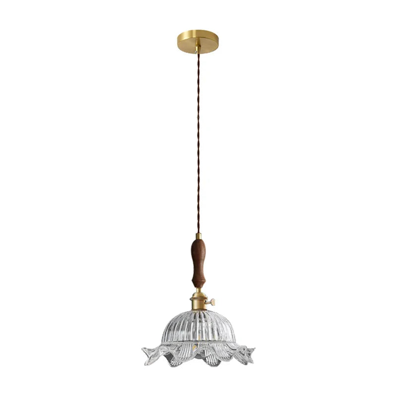 Afralia™ Clear Glass LED Hanging Lamp French Style Pendant Light for Home Decor