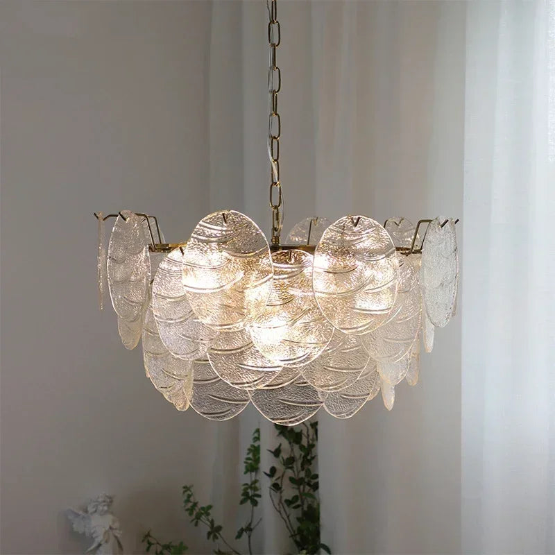 Afralia™ LED Glass Chandelier Modern Minimalist Design Light Fixtures