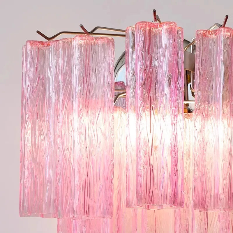 Pink Glass Wall Sconce Lamps LED - Afralia™ Modern Home Decor Aisle Hotel Light