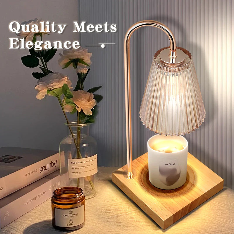 Afralia™ Retro Aromatherapy Candle Warmer with Timer | Gold Night Lamp Home Decor