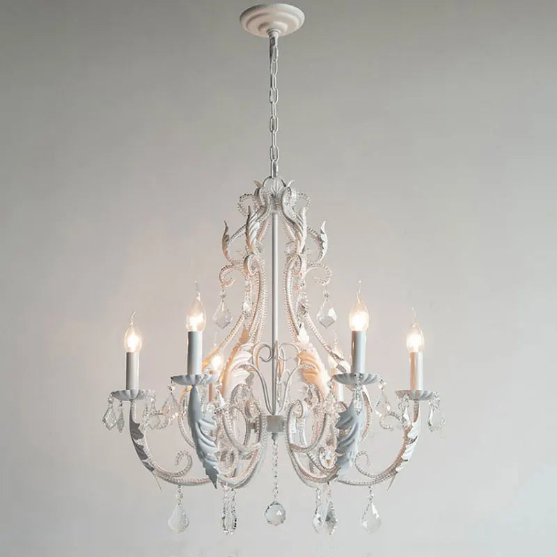 Afralia™ Iron Crystal Chandelier for Living Room Dining Bedroom E14 Lighting