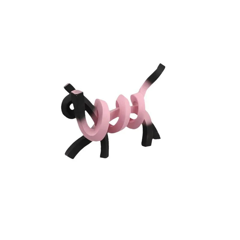Afralia™ Abstract Cat Sculpture: Resin Handicrafts for Children's Room Decor