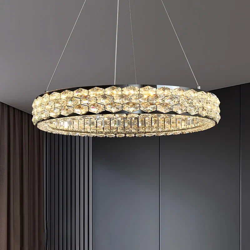 Afralia™ Crystal Ceiling Chandelier for Modern Living & Dining Rooms