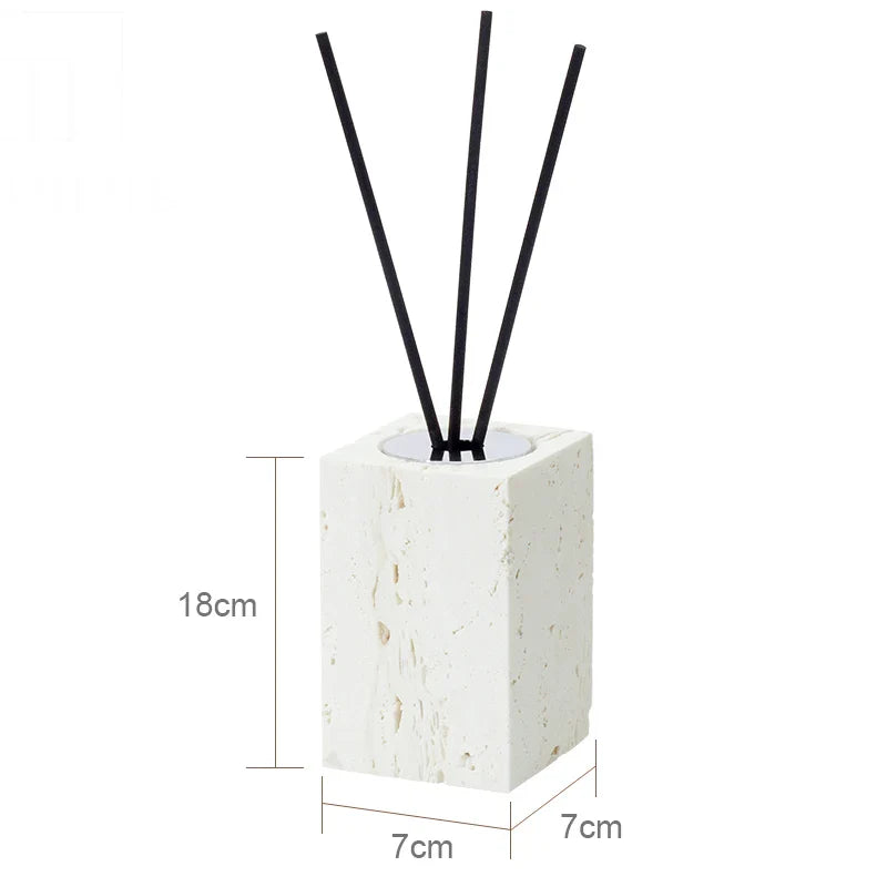 Afralia™ Beige Travertine Marble Bathroom Set - Soap Dispenser Toothbrush Holder Tissue Box