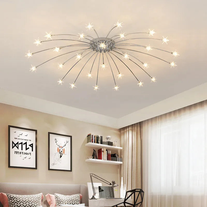 Afralia™ Nordic Sky Star Ceiling Lamps Modern Chandeliers Romantic Bedroom Children's Room Lighting