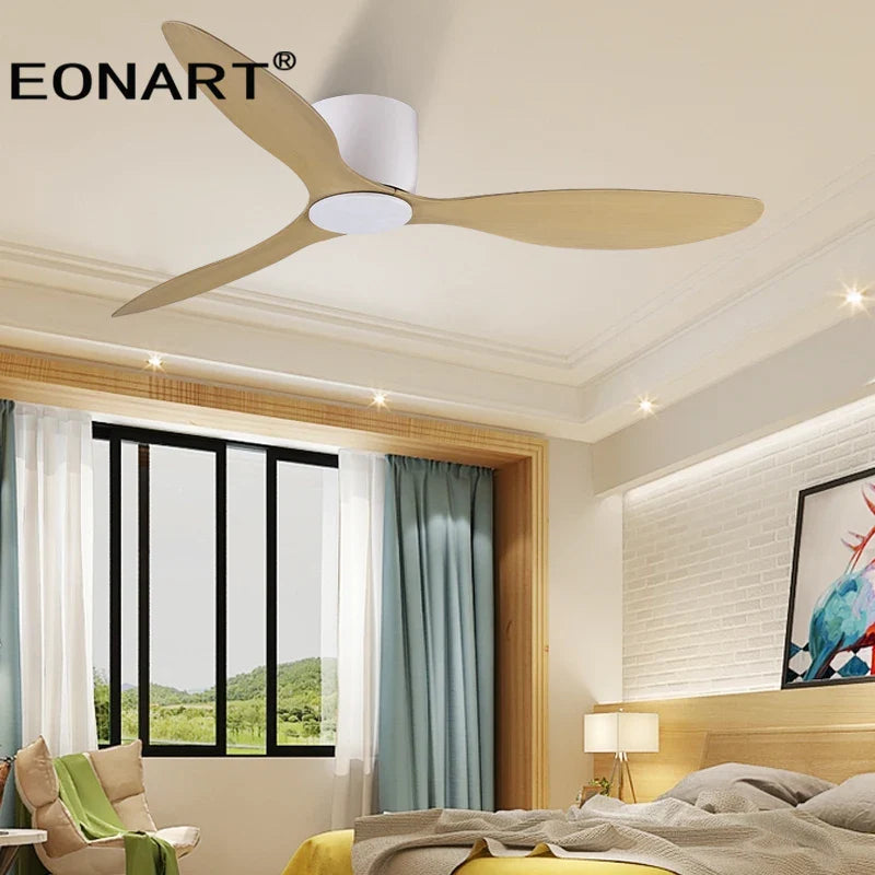 Afralia™ 52" Black DC Ceiling Fan with LED Light and Remote Control