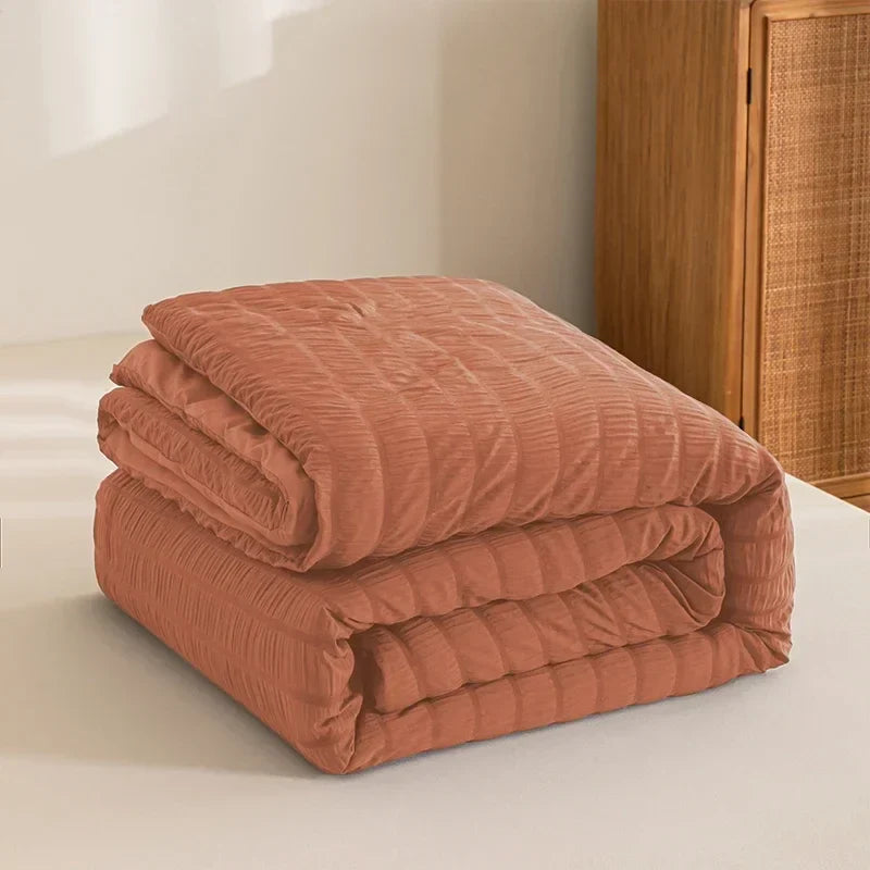 Afralia™ Seersucker Queen Duvet: Soft & Breathable All-Season Comforter Blanket