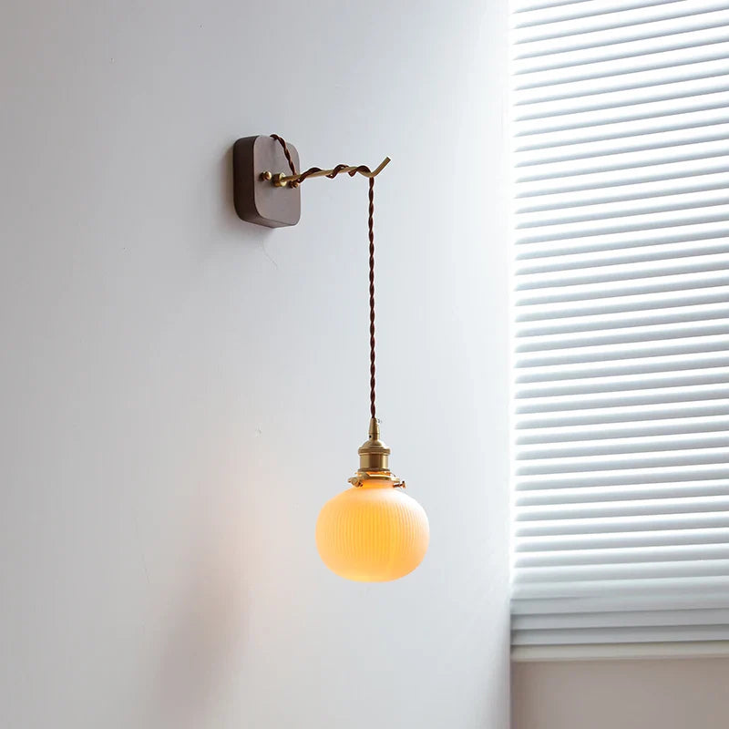 Afralia™ Ceramic LED Wall Light: Japanese Style Fixture, Home Decor for Bedroom & Living Room