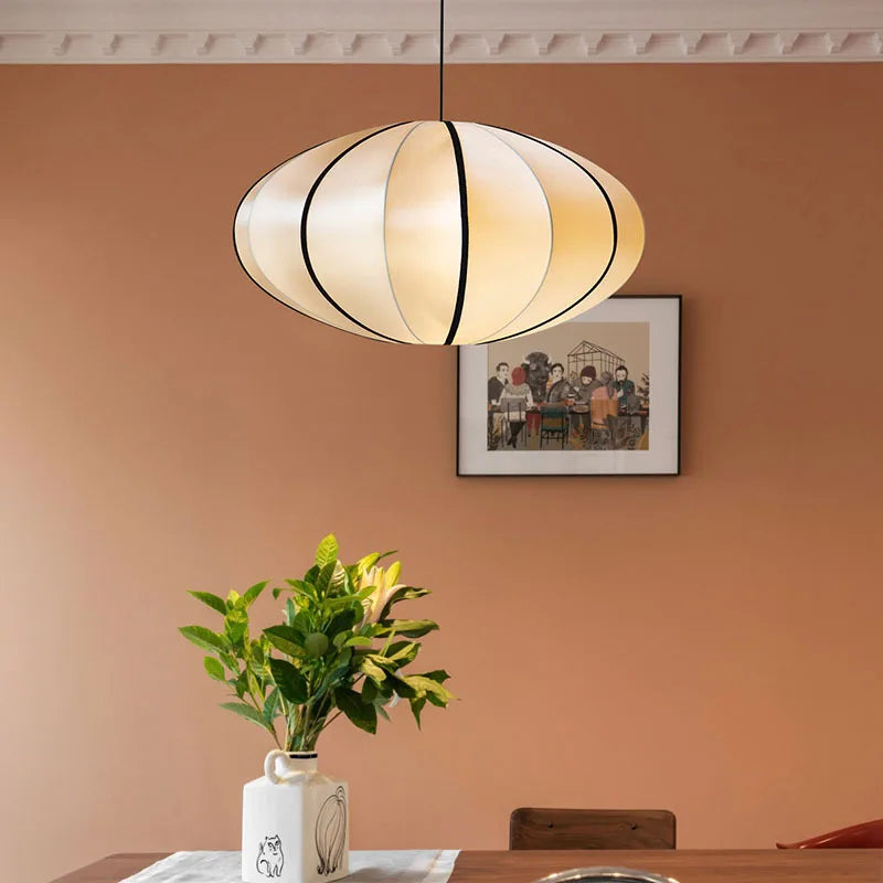 Afralia™ Fabric Pendant Light for Living Dining Bed Room - Vintage Style